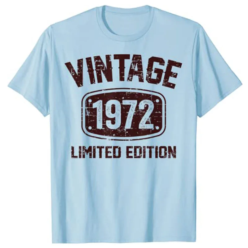 51 Years Old Vintage 1972 Limited Edition 51th Birthday T-Shirt for Women Men Customized Products Born In 1972 Outfit Daddy Gift