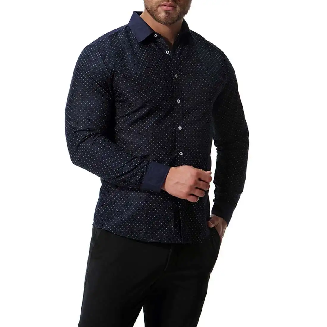 

Autumn New Men's Longsved Shirt European Size Fashion PU Leather Loose Fit Fake Two-Piece Thickened Long Sleeve CleanFit