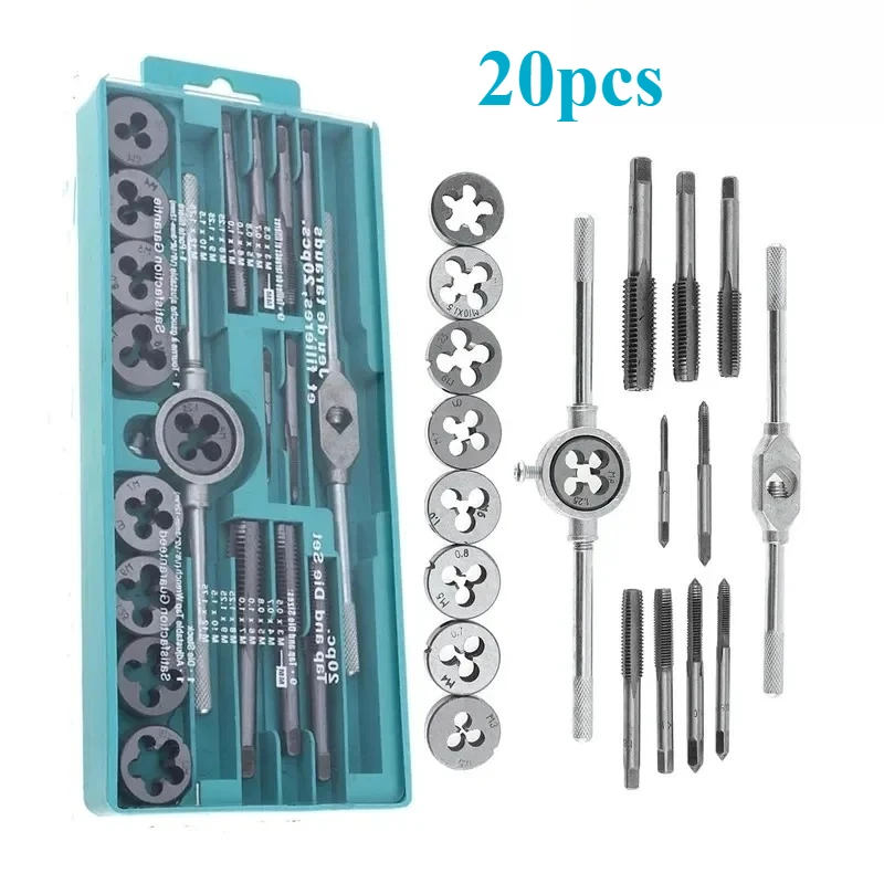 Tap and Die Set 12/20/40Pcs M3-M12 Metric Screw Thread Plugs Hand Screw Taps Straight Taper Tapping and Thread Tools