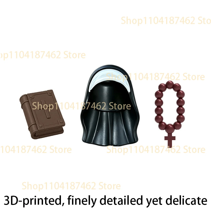 MOC Mittelalterliche Bausteine Priesterhut Umhang Scepter Dekorative Perlen Historische Figur Zubehör Kreative DIY Bausteine Spielzeug Geschenke – Detail 3