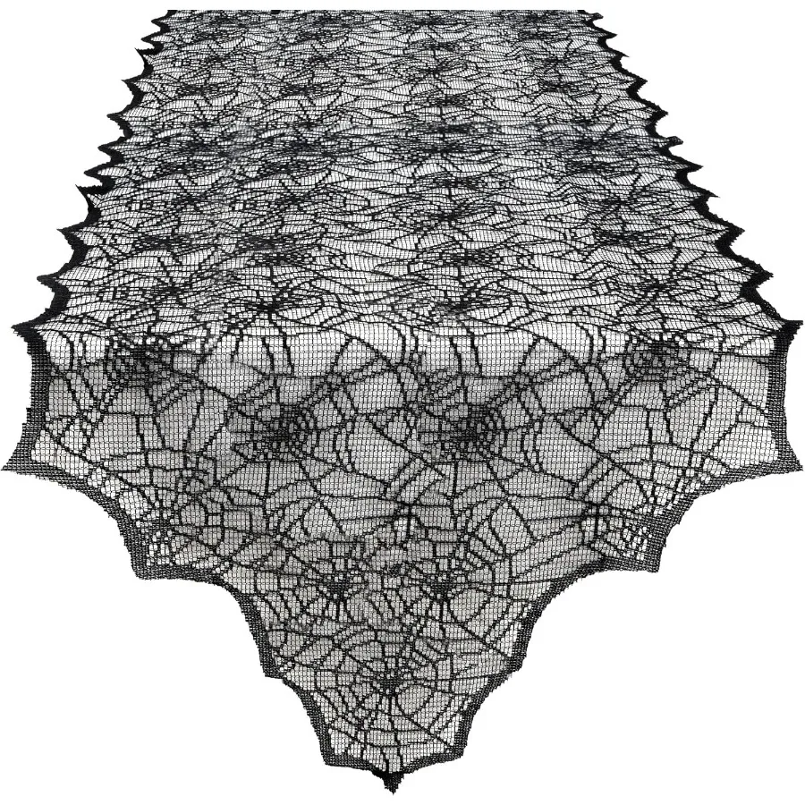 Black Lace Spider Webs Table Runner 18 X 72 Ih Creepy Cover for Halloween Decor Party Dinner Table Centerpiece