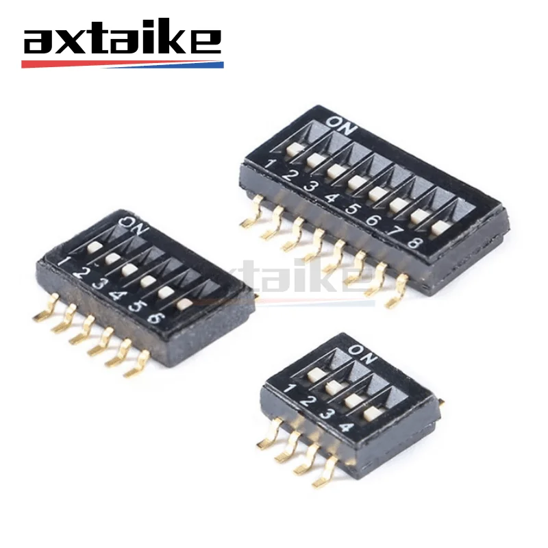 

10PCS 1.27mm Switch Toggle Switches Slide Type Switch 1P 2P 3P 4P 5P 6P 8P 10P Bit Black Dial Switches SMT SMD Encoding Switch