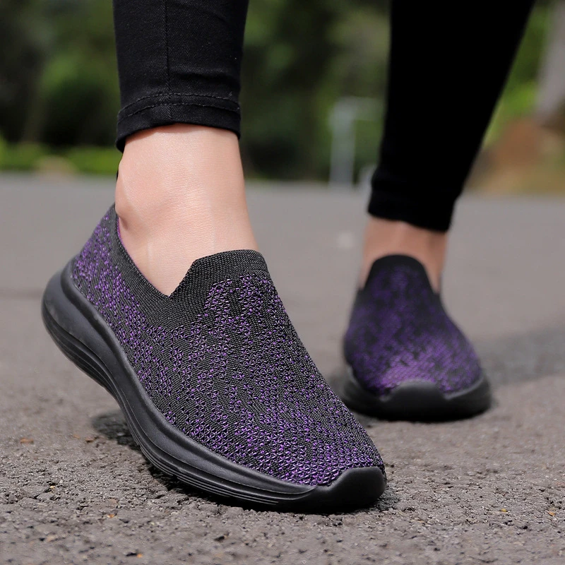 New Style Of Flying Mesh Shoes Comfortable Women's Shoes Casual Fashionable Sports Shoes For Women Mother Shoes For Women