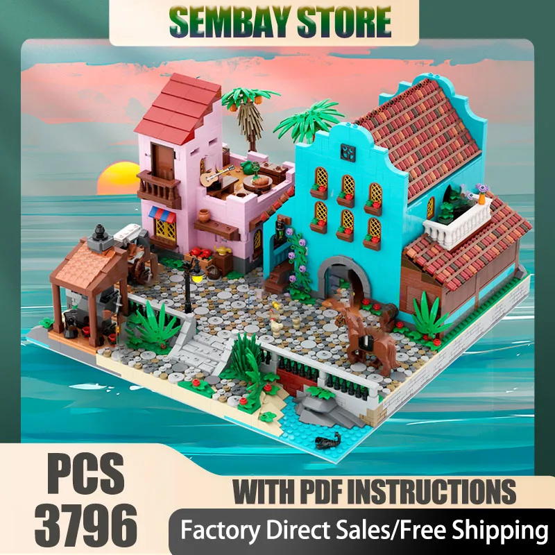 

Pirate Fortress Model Moc Building Bricks Modular Pirate World Streets Technology Blocks Christmas DIY Toy Construction Gifts