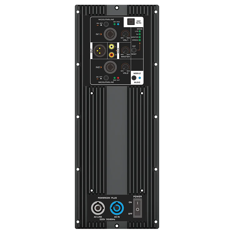 MD 800-Watt DSP 2-Kanal Metall-Leistungsverstärkermodul Professionelles Class-D Lautsprecherplattenmodul Aktiver Subwoofer 1000W Ausgangsleistung