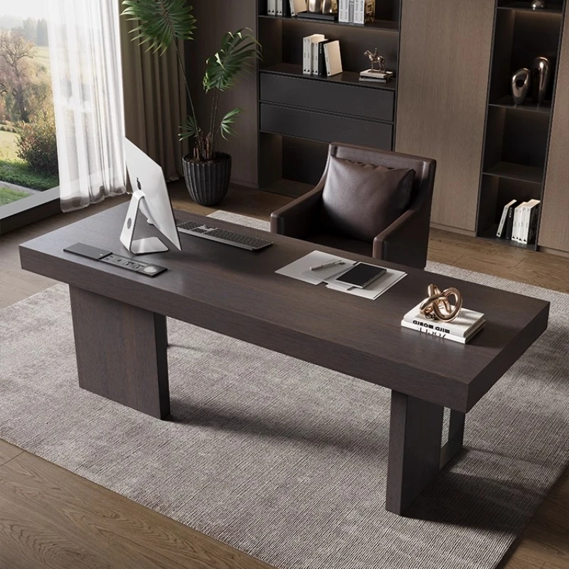 

Mid-century President Wooden Office Desk Modern Accent Writting Computer Office Desk Light Luxury Office Furniture Tisch XYOD