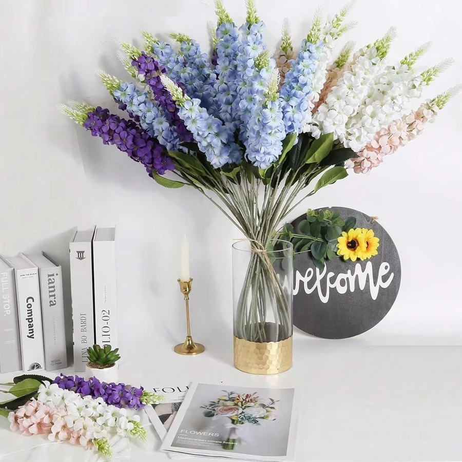 5/10 قطعة الزهور الاصطناعية Shyacinth الروطان غرفة المنزل الزفاف احتفالي زينة في الهواء الطلق حديقة DIY بها بنفسك هدية النعش ديكور الحلي #1