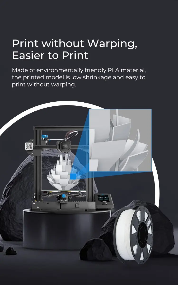 Creality Ender PLA Filament 3D 1.75mm 1KG Printing Plastic PLA Material For FDM 3D Printers Ender-3 V2 V3 SE KE S1 Ender 3 Serie