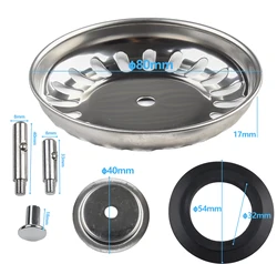 Kitchen Sink Strainer Stainless Steel 80/84 Mm Household Water Basin Sink Drainer Strainer Basket Waste Plug Stopper Filter