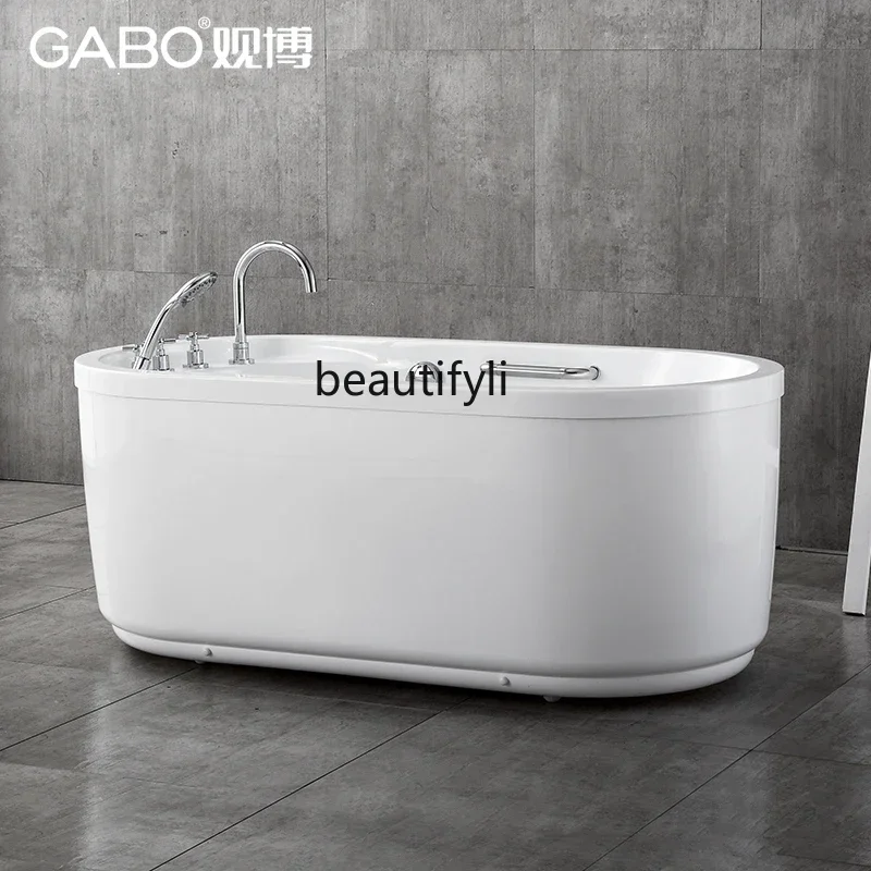 

YH 6849 acrylic bathtub 1.5~ 1.7 meters with handrails + bathtub faucet Y