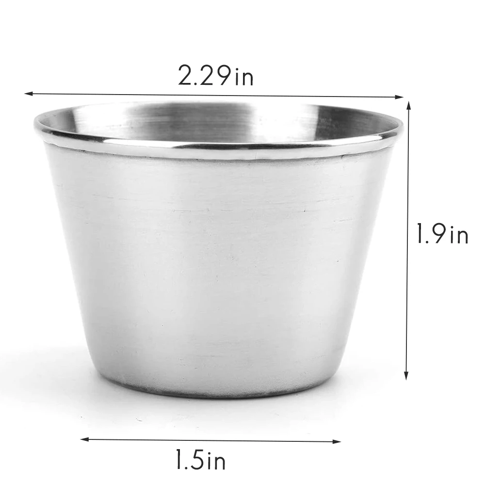 20 Pack Stainless Steel Sauce Cups Dipping Sauce Cup Individual Condiment Cups Portion Cups for Any Sauce-Dipping