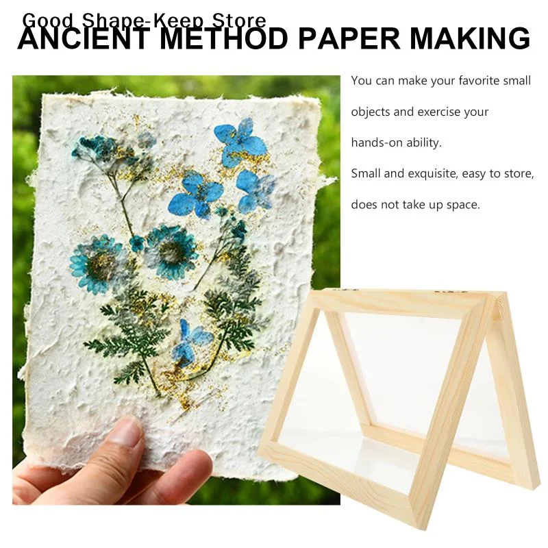 dailyDIY Wood Paper Making Papermaking Mould Crafts Paper Making Frame Screen Handcraft Paper Recycling Tool Wooden Multi-size