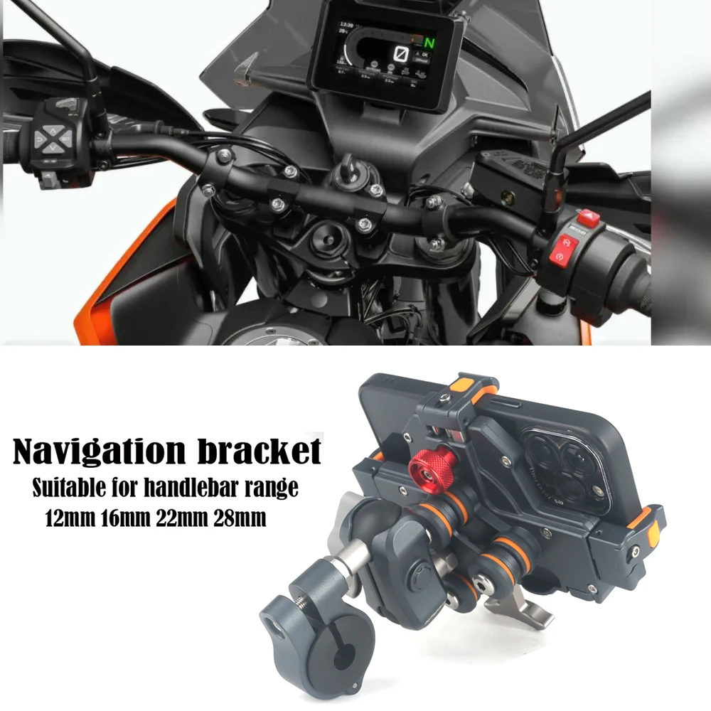 

New For 790adv 890adv 790 890 ADV Adventure R S size12mm 16mm 22mm 28mm Universal Motorcycle Mobile Phone Stand Navigation Stand