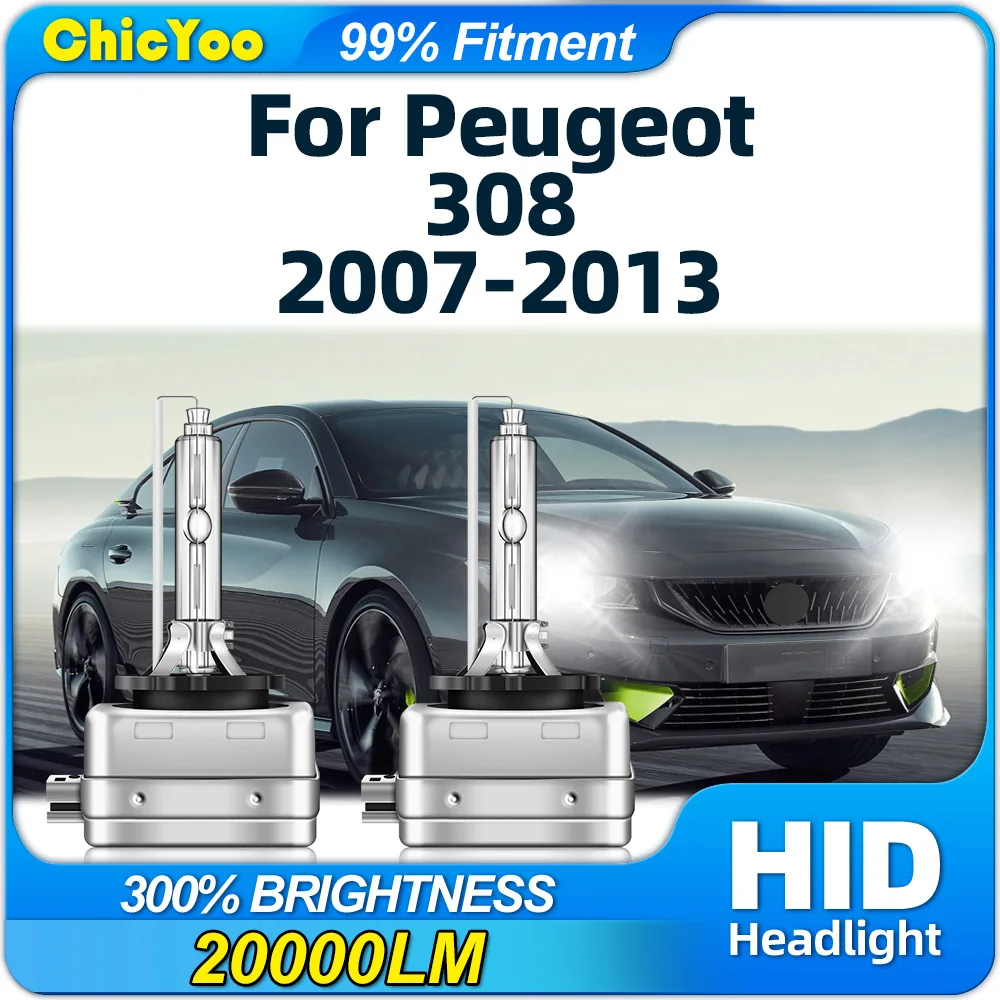 

2Pcs Xenon Headlight Bulbs 20000LM Super Bright Auto Lights D1S Xenon Lamp For Peugeot 308 2007 2008 2009 2010 2011 2012 2013