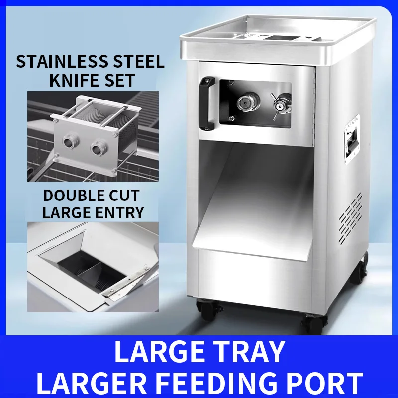 Commercial meat slicer electric 3000W multi-function slicing meat shreds and diced meat small household fully automatic meat sli