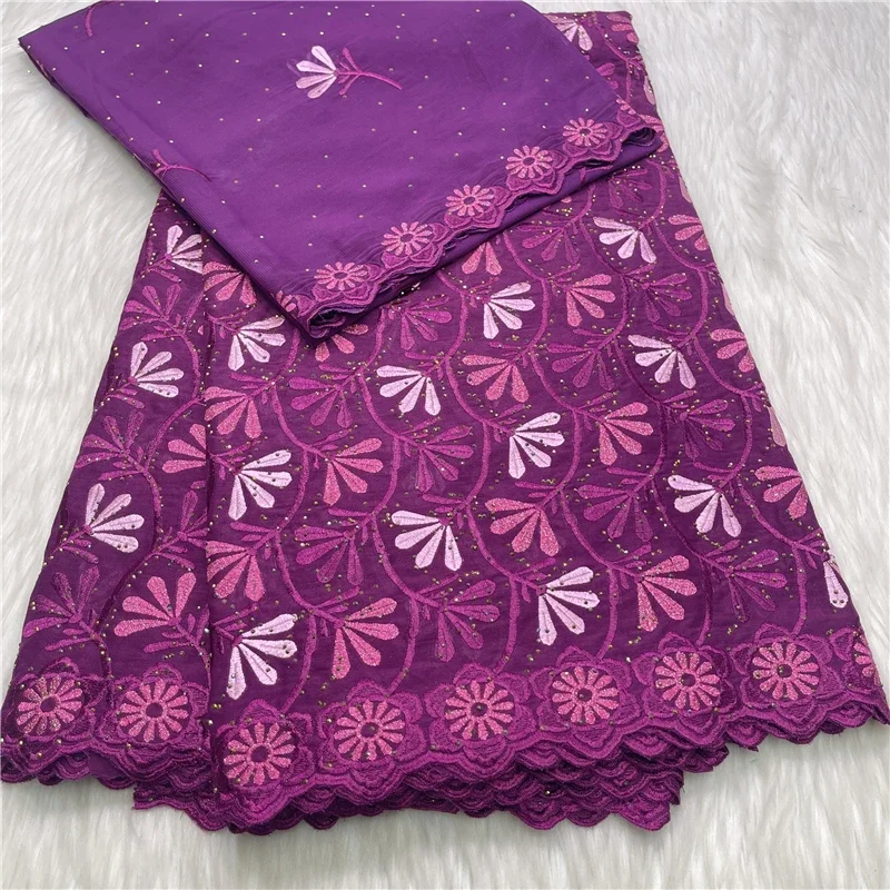 

5+2 yard with scarf heavy beaded embroidery African 100% cotton fabric Swiss voile lace popular Dubai style 27L5121005