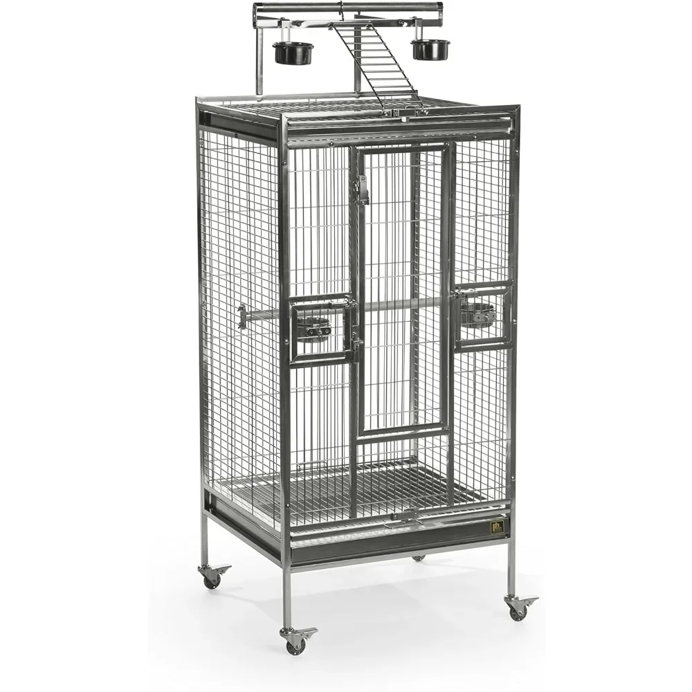 Bird cage, stainless steel game top bird cage, stainless steel, medium bird cage Product Dimensions 23.75