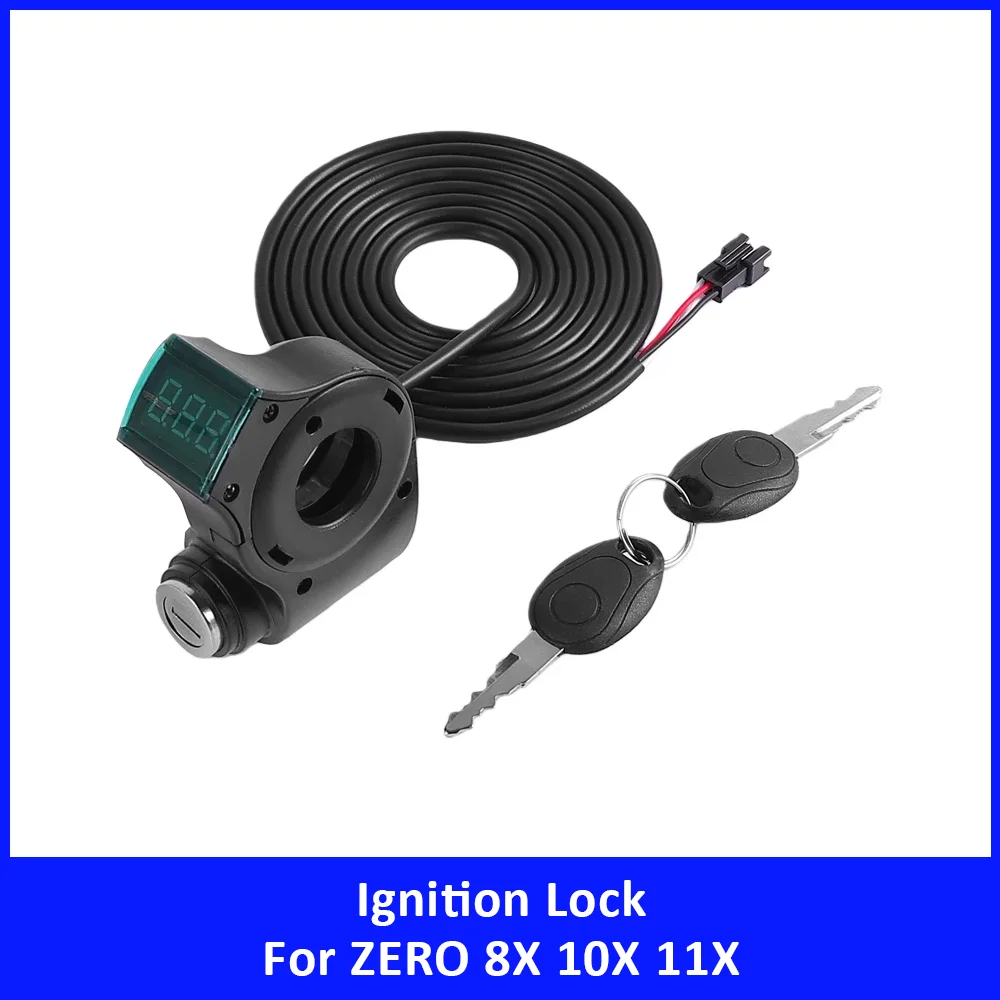 

Scooter Ignition Lock for ZERO 8X 10X 11X Electric Scooter Accessories Thumb Throttle Digital Voltage Display Meter with Keys