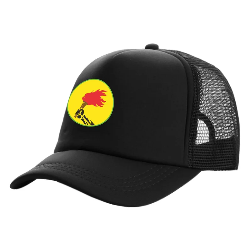Zaire Torch Symbol Trucker Cap Unisex Men Women Breathable Mesh Snapback Adjustable Outdoor Daily Sun Protection Baseball Hat