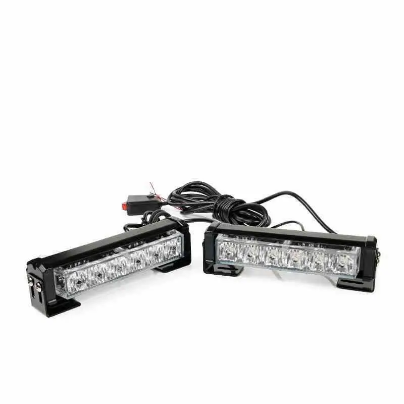 2Pcs/Set  High Bright Car Truck Motorcycle Ambulan Grille LED Strobe Light Bar Auto Flash White  Red Blue Yellow  Light 12V 24V