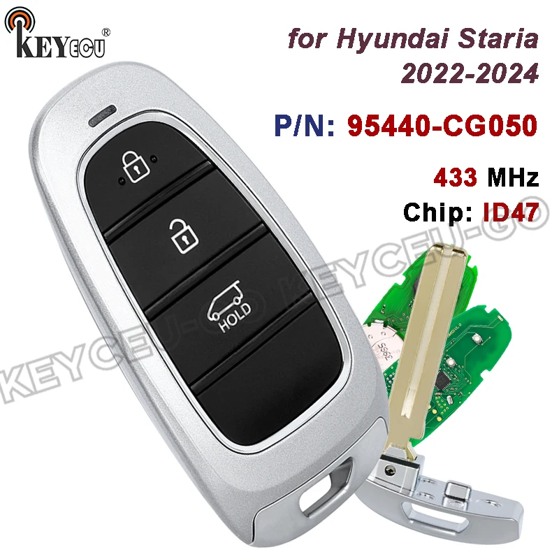 

KEYECU 433MHz ID47 Chip 95440-CG050 for Hyundai Staria 2022 2023 2024 Keyless-Go Smart Remote Key Fob