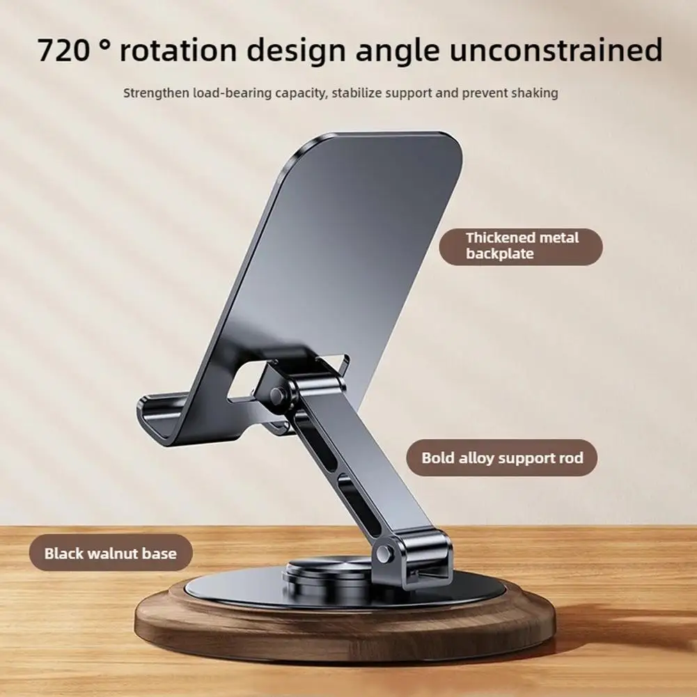 Metal Wooden Rotating Folding Phone Holder Stable Support Holder Bearing Lazy Strong Anti-slip Decompression Tablet Capacit K7g4