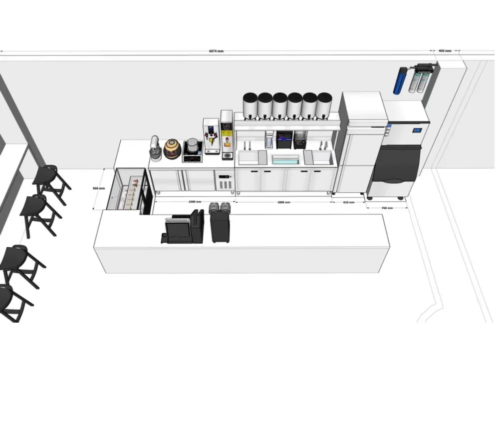 Professional Supplier for Bubble Tea Shop Opening Milk Tea Equipment Boba Tea Making Machine with Free Design