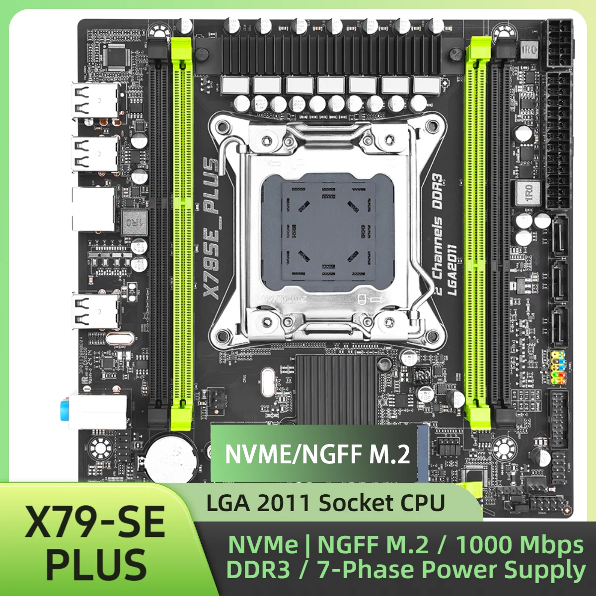 

Материнская плата X79 LGA2011 DDR3 USB2.0 SATA2 PCI-E M.2 SSD NVME/NGFF Поддержка памяти REG ECC и процессора Xeon E5