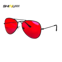 Gafas SHINU con lentes rojos para hombre, lentes naranjas para videojuegos, filtro de luz azul, mejor gafas para descanso del sueño, visión nocturna amarilla