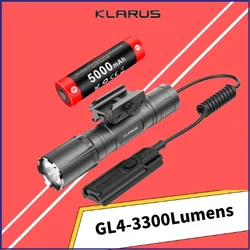 Klarus GL4 3300 lumen USB C ricaricabile torcia tattica compatibile con vari tipi di Rail fucili