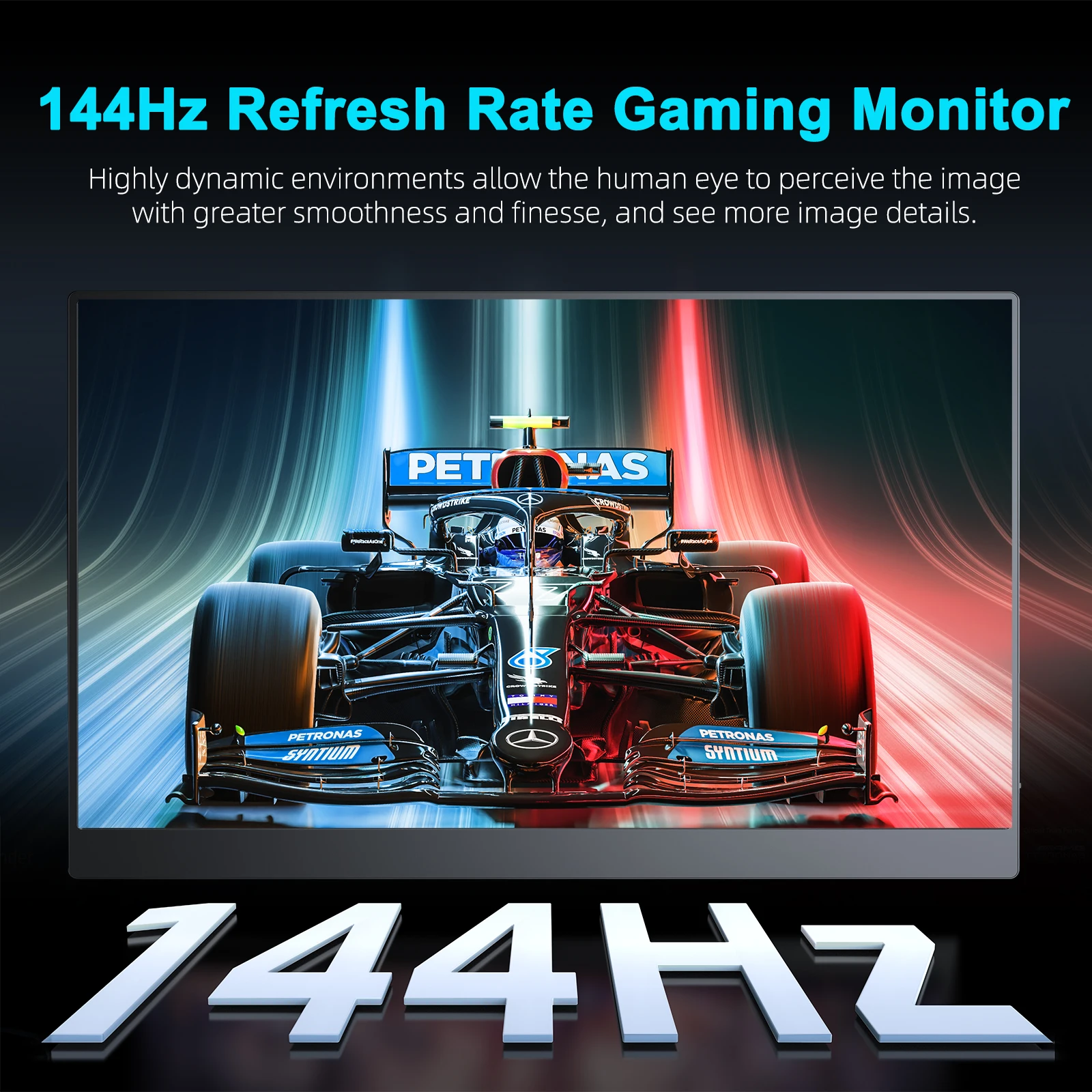 2K 144Hz Portable Monitor 17.3 Inch 2560x1440P Portable Gaming Travel Screen For Laptop HDR IPS Display With VESA Dual Speakers