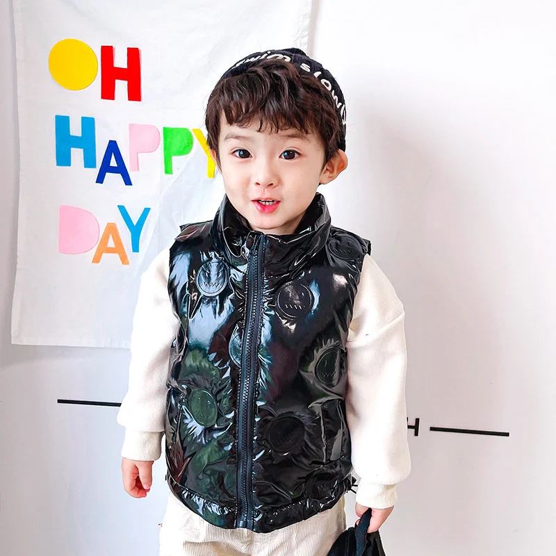 Boys Bright Light-Weight Baby Girls Puffer Vest White Duck Down Child Waistcoat Children Outerwear Kids Outfits 2-8 Years