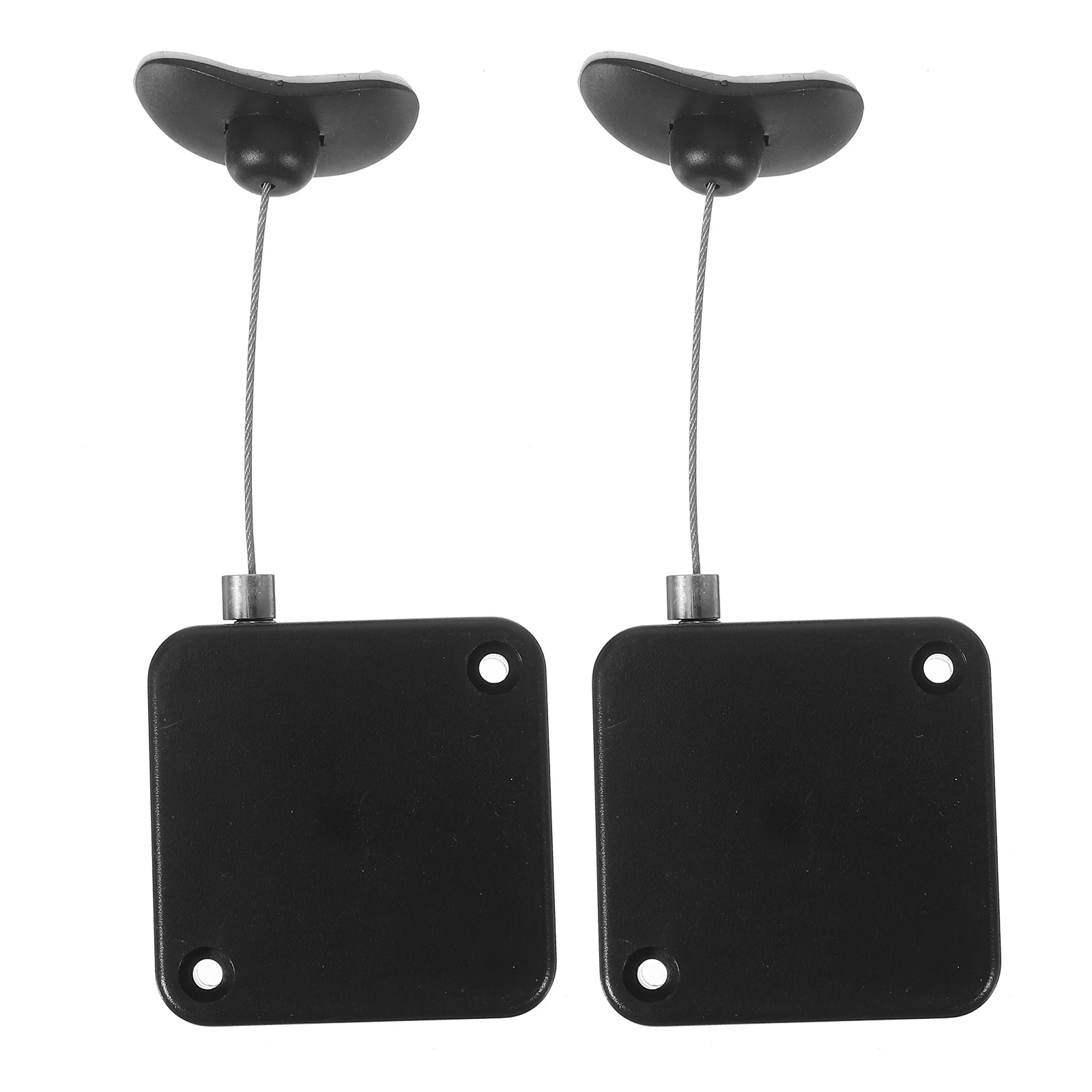 

2pcs Automatic Telescopic Steel Cable Lock 1M Black Latch Arc Cap Remote Control Retractable Security Tether Hardware