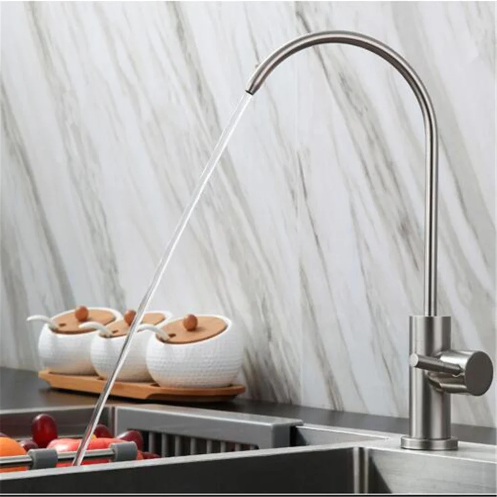 Household 304 Stainless Steel Water Purification 2 Points Single And Double Faucet Straight Drinking Water Pure Water Device