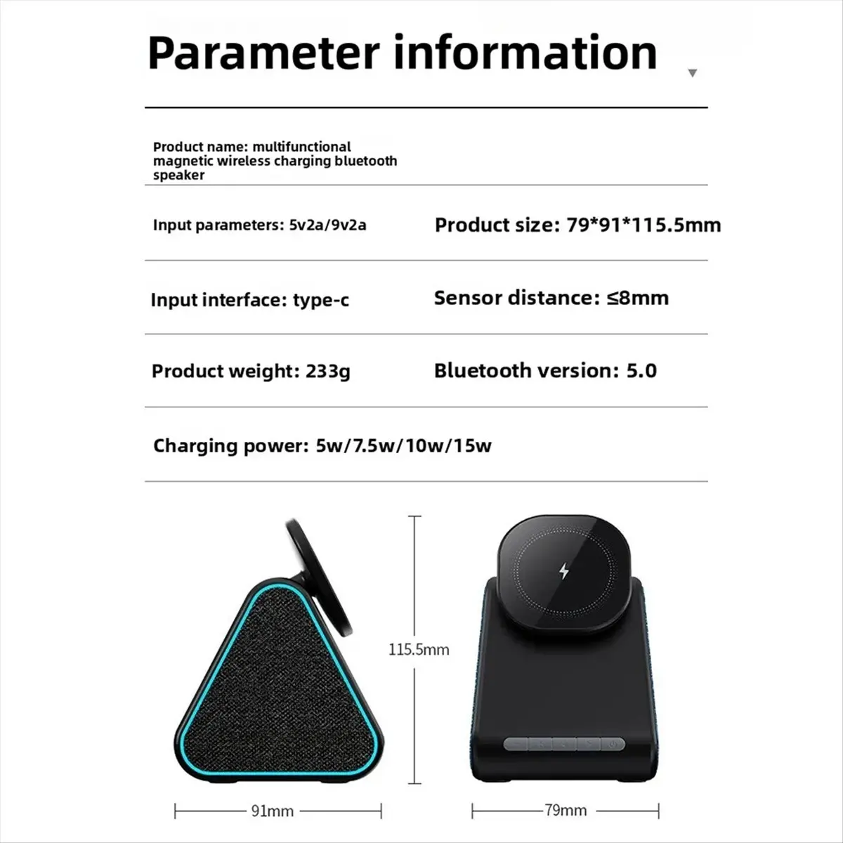 popop Mini Bluetooth 5.0 Speaker Multi-Function Charging Phone Stand Portable Wireless Speaker for Desk Move High Aesthetic