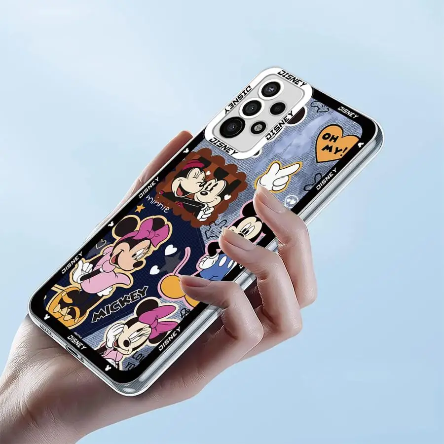 Cute Cartoon Disney Mickey Mouse Phone Case for Samsung Galaxy A35 A55A53 A54 A73 A34 A33 A25 A24 A13 A14 A15 Transparent Cover