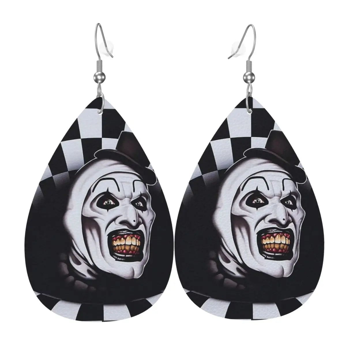 Custom T-Terrifiers Horror Movie PVC Leather Earrings Dangle Earrings Jewelry For Women For Wife Mother Gift