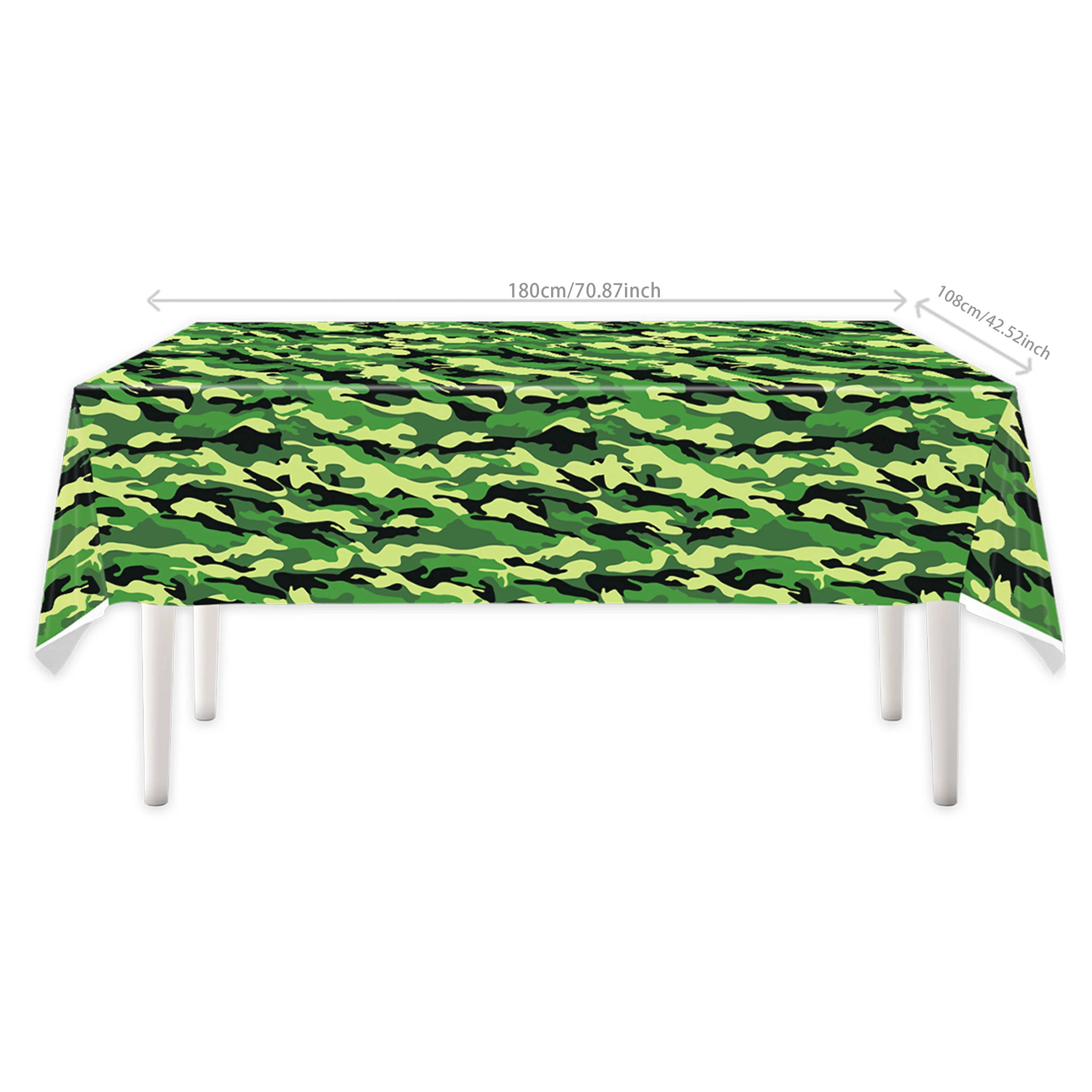 1/3/8pcs Camouflage Green Camo Plastic Table Cover Disposable Rectangle Tablecloth Army Hunting Boys Party Supplies view 5