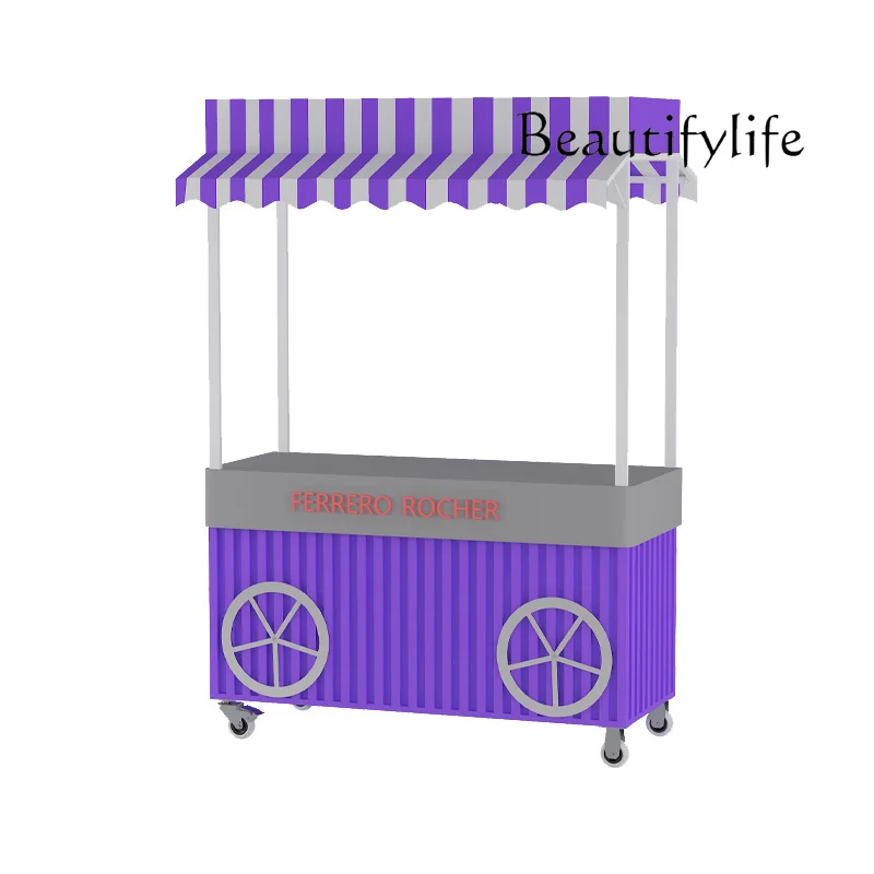 Tieyi Night Market Snack Cart Shopping Mall Sales Cart Outdoor Movable Float Brand Store Display Promotional Cart