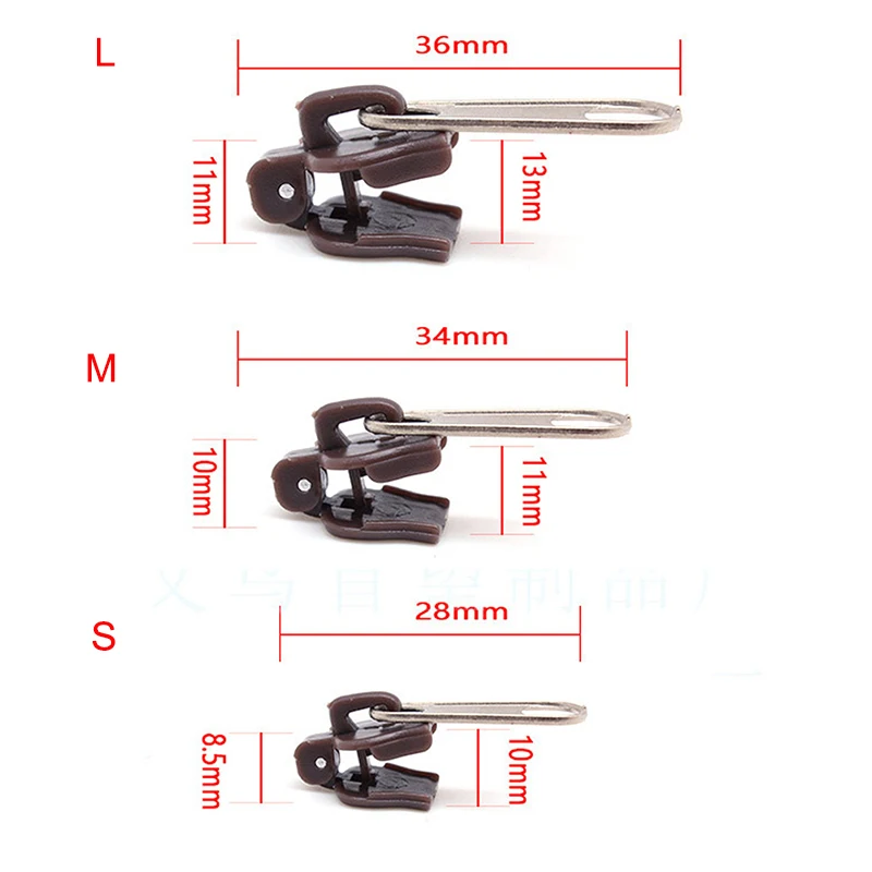 6 buah ritsleting instan Universal Kit perbaikan ritsleting reparasi instan Slider ritsleting pengganti untuk jahit DIY