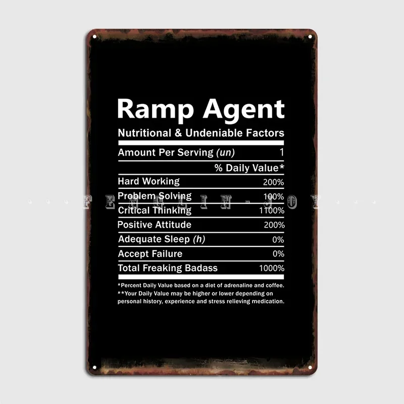 Ramp Agent Nutritional And Undeniable Factors Gift Metal Plaque Poster Club Kitchen Design Plaques Tin Sign Poster
