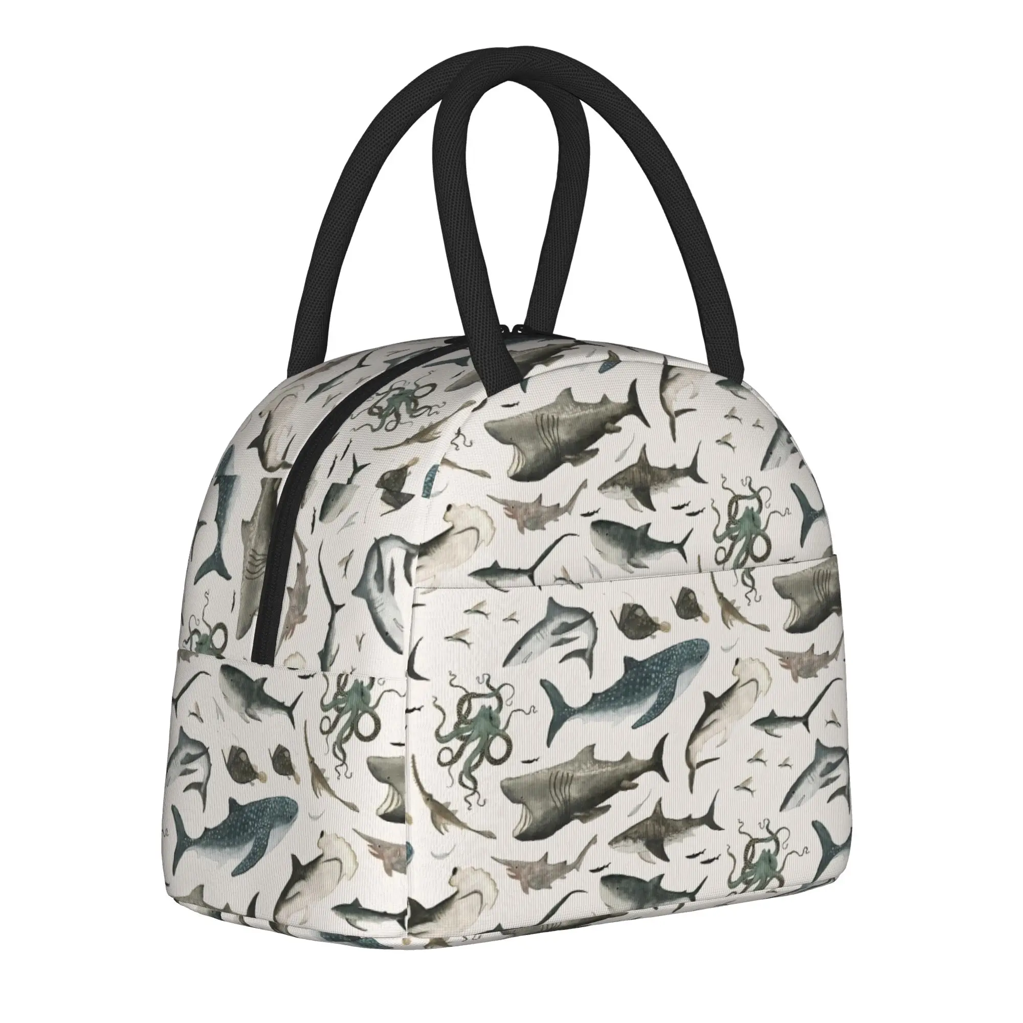 Shark Ocean Animal Sharks Insulated Lunch Bags Large  Meal Container Thermal Bag Lunch Box Tote Work  Picnic Bento Pouch