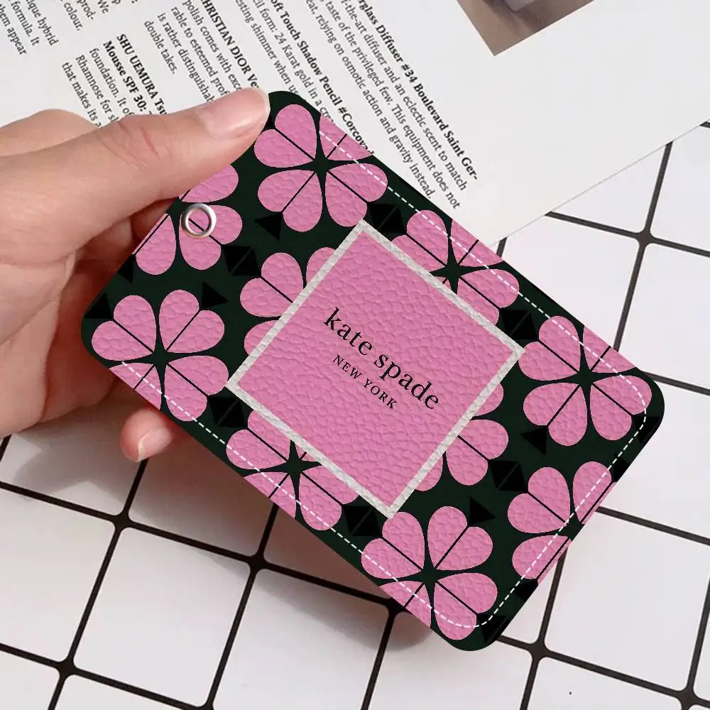 

Кожаный чехол для карт K-Kate S-Spade, 1 шт., держатель для карт, брелок для ключей, брелок для пропусков, чехол для ID-карт, брелок-ключница