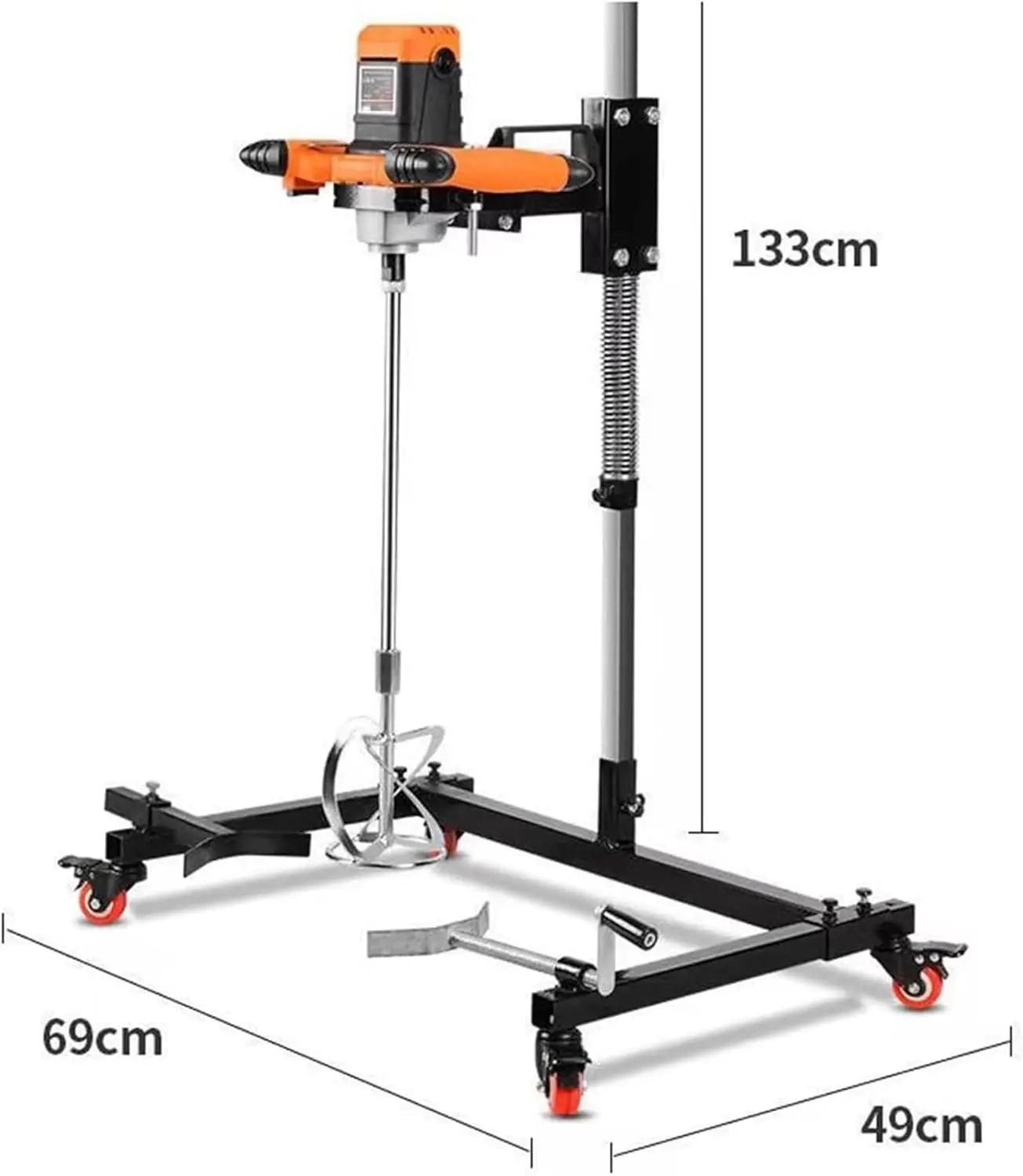 آلة خلط الطلاء الأوتوماتيكية، آلة خلط الخزان الكهربائي 2800 واط، محرض الهواء الكهربائي، سرعة 0-1400 دورة/دقيقة، مع حامل مساعد و