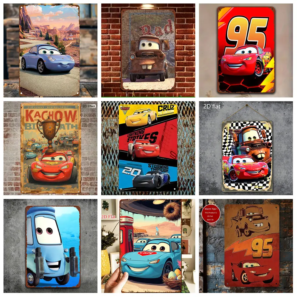 

Miniso Cars Dynamic Race Track Collection Decor Metal Signs Tin Signs Captain Poster Decor for Bar Pub Club Wall Decoration