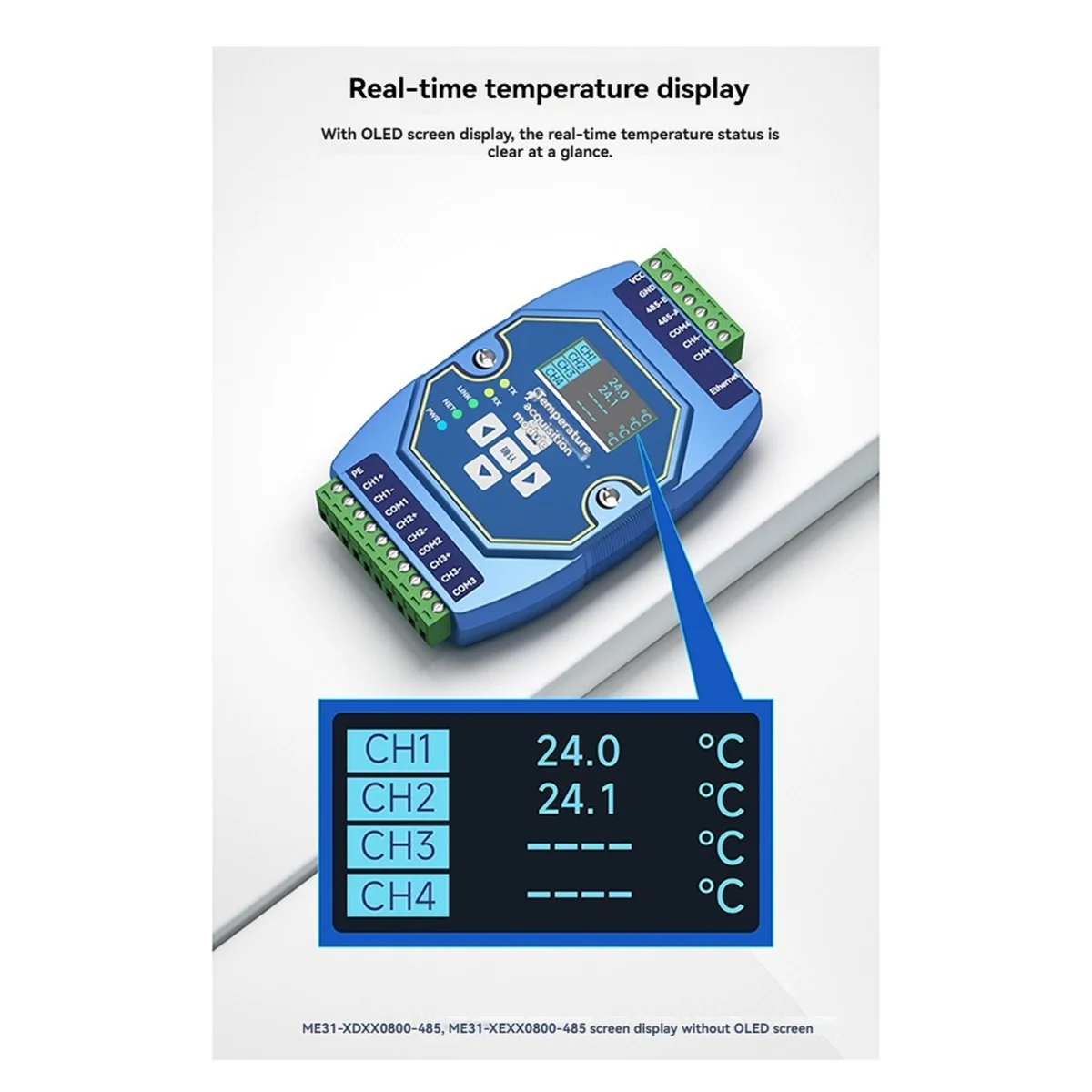 A07I Meerkanaals analoge en digitale acquisitiecontrole COJXU ME31-AAAX4220 4DI+2AI+2DO RJ45 RS485 Modbus IP naar RTU C