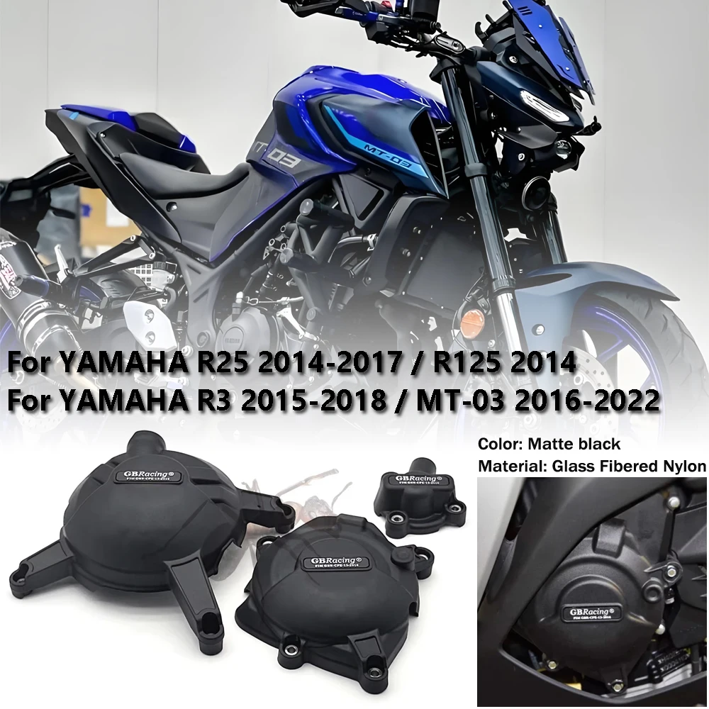 

For Yamaha R125 R25 2014-2017 R3-2015-2018 MT-03 2016-2022 GBRacing Engine Cover Protection Set Accessories and modifications