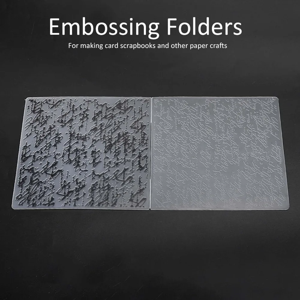 2pcs Polymer Polymer Embossing Mold Reusable Transparent DIY Embossing Plate Thin Flexible Handwriting Embossing Stamp