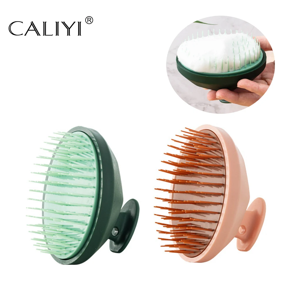 

CALIYI 1pcs Scalp Health Massage Shampoo Brush Comb Scalp Cleaning Silicone Meridian Brush Fur Scalp Care Stop Itch Bath Tools