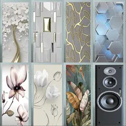 Pegatinas 3D personalizadas para puerta, autoadhesivas, impermeables, hilo de perlas, árbol de la riqueza, decoración del hogar, decoración de puertas